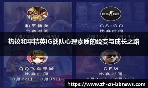 热议和平精英IG战队心理素质的蜕变与成长之路